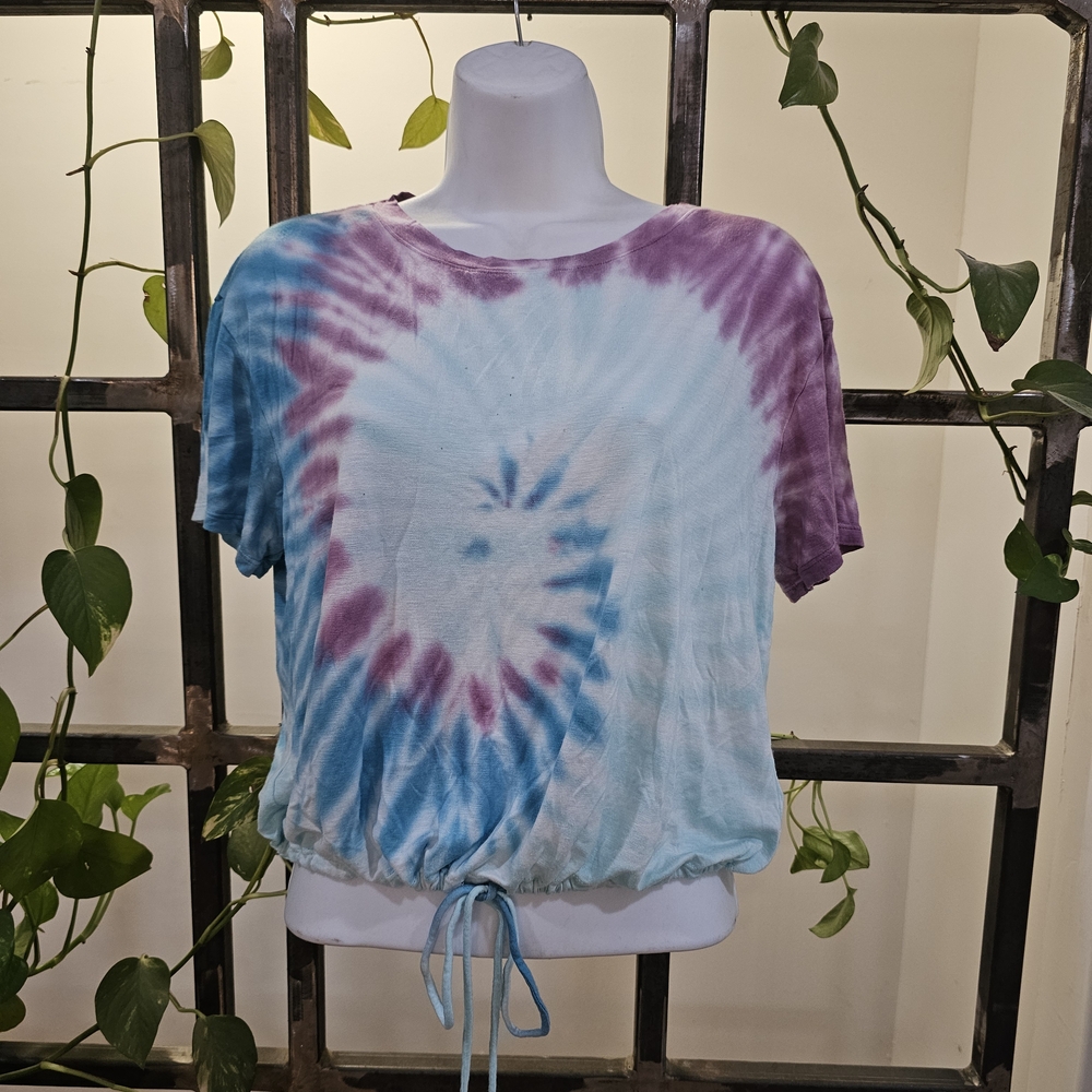 ELF Short Sleeve Tie-Dye Top - Purple and Blue